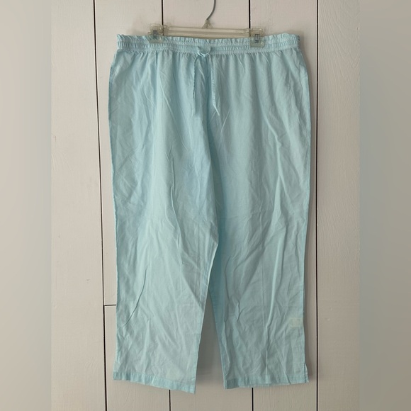 Ella Simone Cotton Pajama Set Sz XL Sky Blue NWOT Embroidered Pintuck Ribbon - Picture 12 of 16